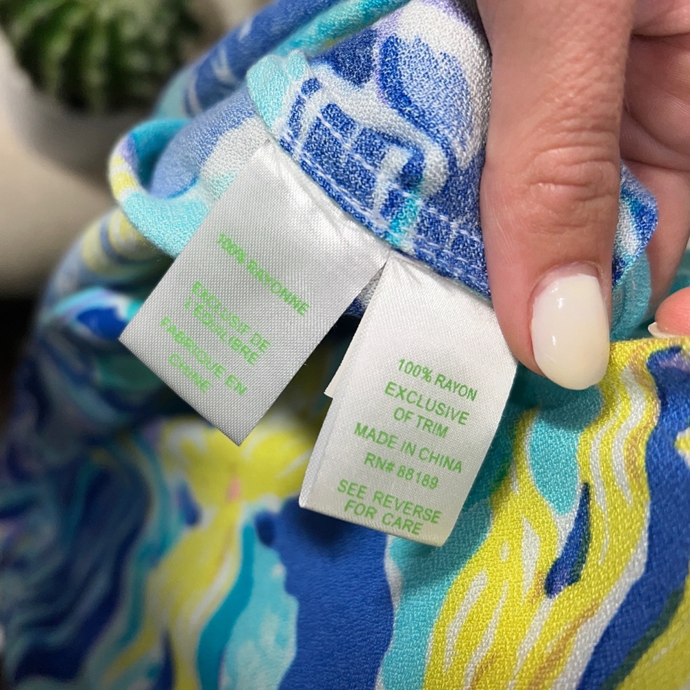 Lilly Pulitzer Tropical Print Fringe Tassel Dress Size Medium - Picture 11 of 13
